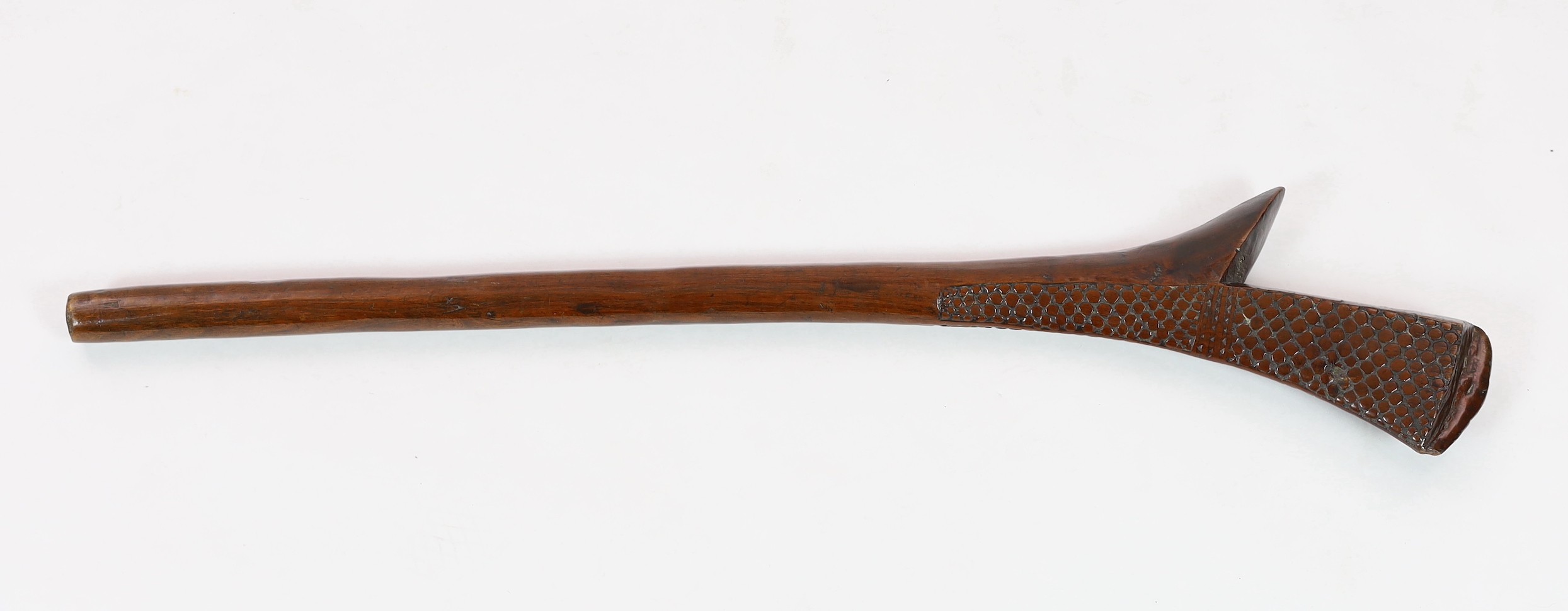 A Fijian hardwood bladed war club, 101cm long